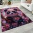 Cute little panda under a pink cherry blossom tree area rugs carpet