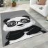 Cute little panda wearing glasses area rugs carpet