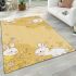 Cute little white rabbit area rugs carpet