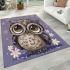 Cute owl cartoon big eyes yellow stars on its head area rugs carpet