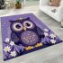 Cute owl cartoon with big eyes and yellow stars on its head area rugs carpet