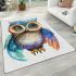 Cute owl clipart with big eyes colorful feathers area rugs carpet