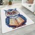 Cute owl teacher with a book and glasses area rugs carpet