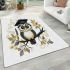 Cute owl wearing glasses area rugs carpet