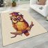 Cute owl wearing glasses area rugs carpet