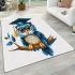 Cute owl wearing glasses area rugs carpet