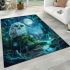 Cute owl with big blue eyes area rugs carpet