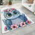 Cute owl with big eyes area rugs carpet