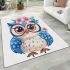 Cute owl with big eyes area rugs carpet