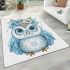 Cute owl with flowers on its head area rugs carpet