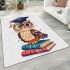 Cute owl with glasses and graduation hat holding books area rugs carpet