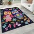 Cute owls in love colorful butterflies and flowers area rugs carpet