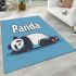 Cute panda lying on its back simple lines area rugs carpet