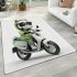 Cute panda wearing black sunglasses motorcycle area rugs carpet