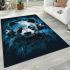 Cute panda wearing headphones area rugs carpet