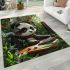 Cute panda wearing headphones area rugs carpet