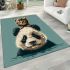 Cute panda with cat on its head area rugs carpet