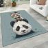 Cute panda with cat on its head area rugs carpet