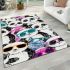 Cute pandas wearing colorful glasses area rugs carpet