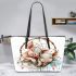 Cute pigs with dream catcher leather tote bag