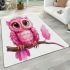 Cute pink owl cartoon character area rugs carpet