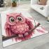 Cute pink owl cartoon character area rugs carpet