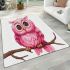 Cute pink owl cartoon character area rugs carpet