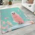 Cute pink owl sitting on top of the car area rugs carpet