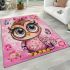 Cute pink owl with a bow on its head 21 area rugs carpet