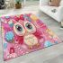 Cute pink owl with a bow on its head area rugs carpet