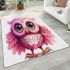 Cute pink owl with big eyes area rugs carpet