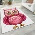 Cute pink owl with big eyes clipart area rugs carpet