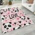 Cute pink wallpaper with hearts area rugs carpet