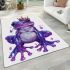 Cute purple frog wearing crown with blue skin color area rugs carpet