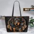 Dachshund dogs and dream catcher leather tote bag