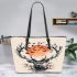 Deer head with antlers made of leaves leather totee bag