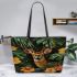 Deer in the jungle leather totee bag