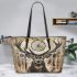 Deer with dream catcher leather tote bag