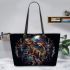 Dinosaurus with dream catcher leather tote bag