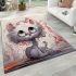 Distressed white cat in eerie surroundings area rugs carpet