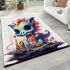 Dragon in dreamy island scene area rugs carpet