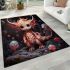 Dragon in red bubbles area rugs carpet