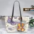 Dragonflies and violins and musical notes in summer Leather Tote Bag