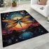 Dragonfly and celestial bodies a surreal night scene area rugs carpet