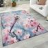 Dragonfly and cherry blossoms a serene spring scene area rugs carpet