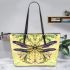 Dragonfly in the style of fantasy leather tote bag