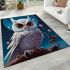 Dreamy owl with spheres area rugs carpet