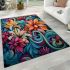 Dynamic floral garden painting area rugs carpet