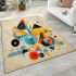 Dynamic geometric abstraction in early 20th century style area rugs carpet