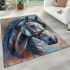 Elegant dressage horse with flowing mane area rugs carpet